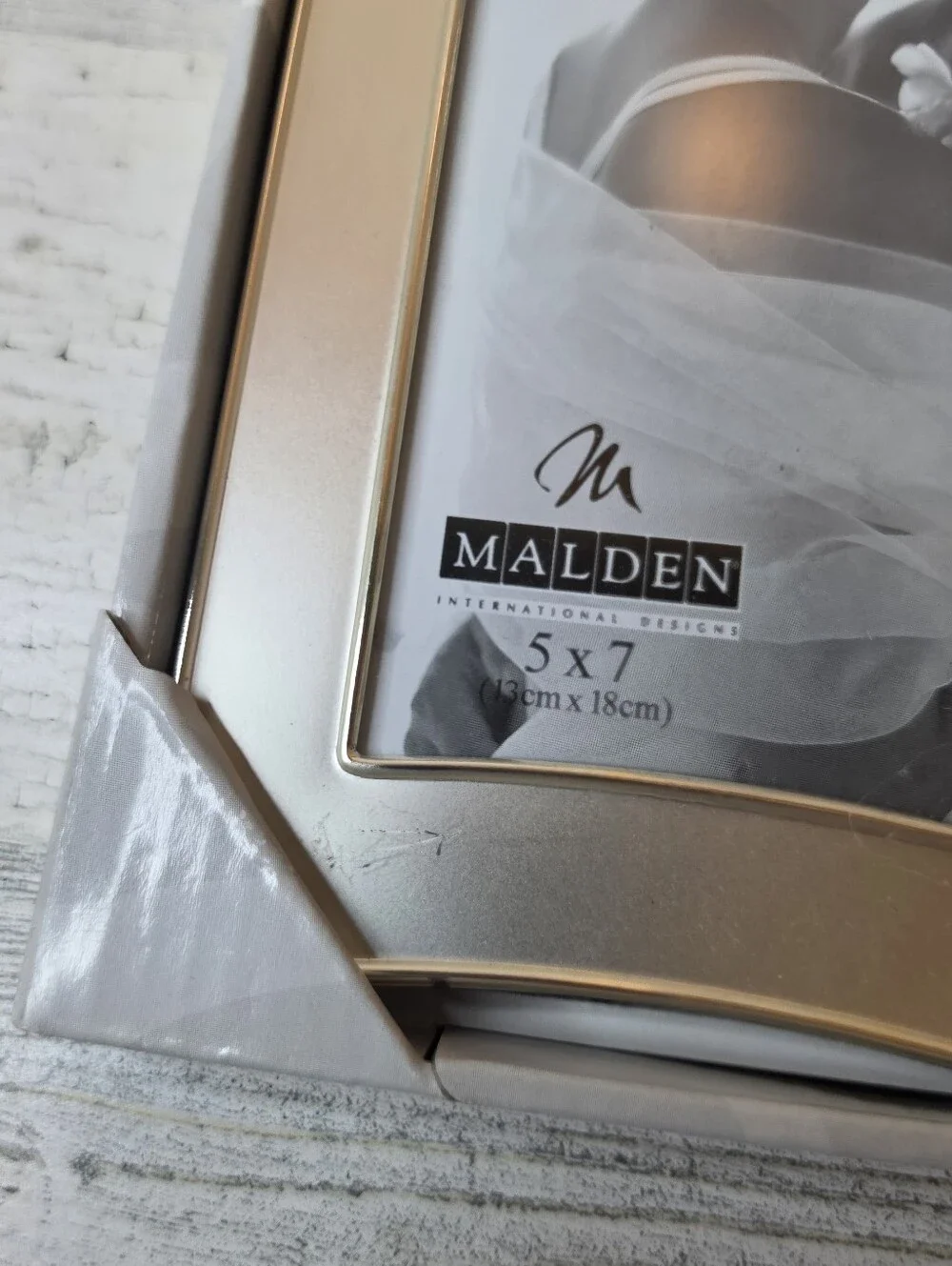 Malden Just Married Mr & Mrs Wedding Picture Frame 5x7 Silver Hearts New